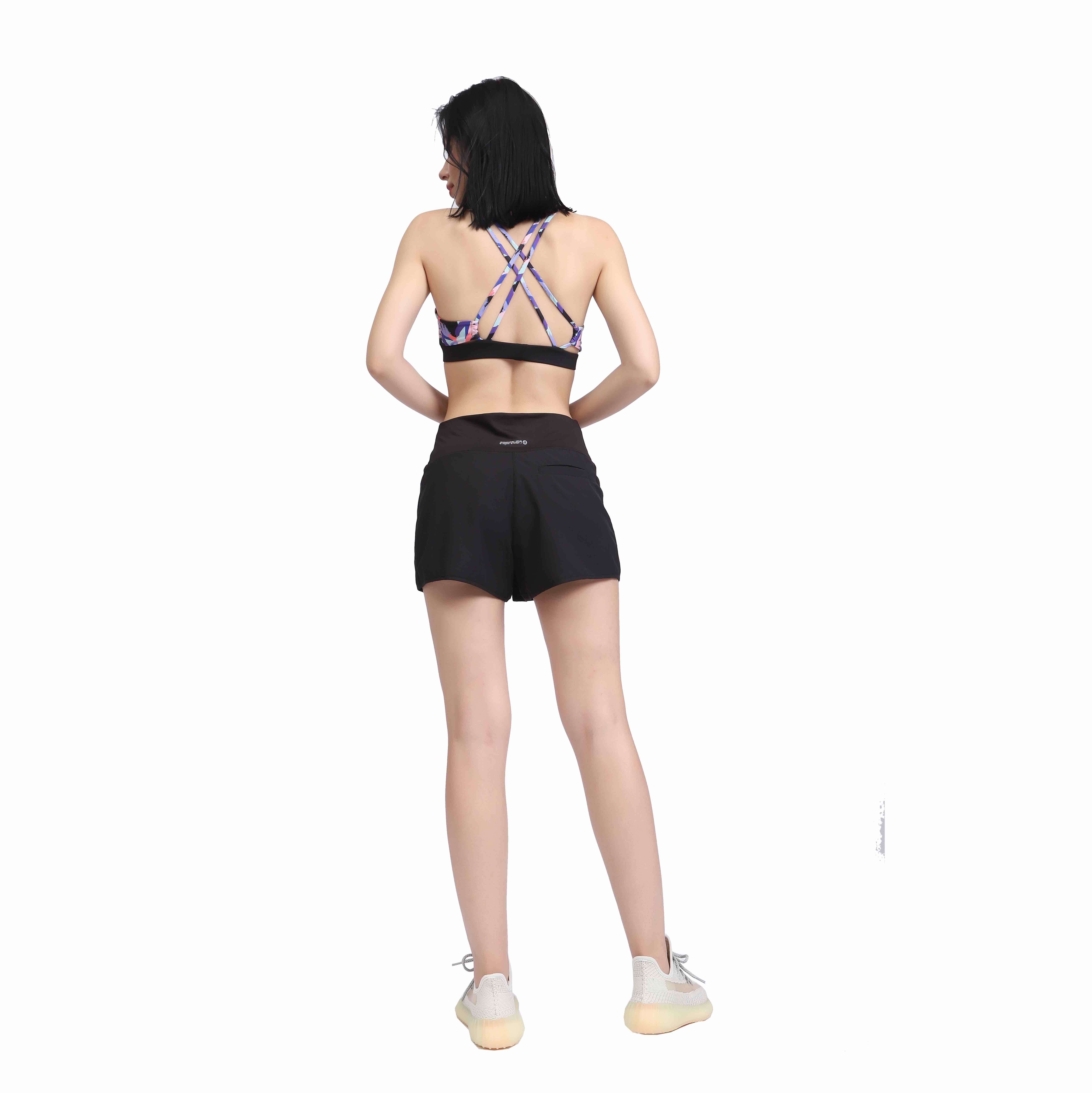 Женские быстросохнущие спортивные шорты с высокой перекрестной талией для тренировок