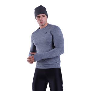 Мужская компрессионная дышащая беговая футболка с длинным рукавом